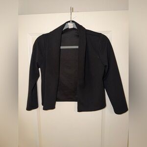 Black cropped Open Front Blazer